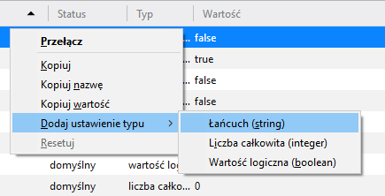 Dodaj łańcuch w Firefox 