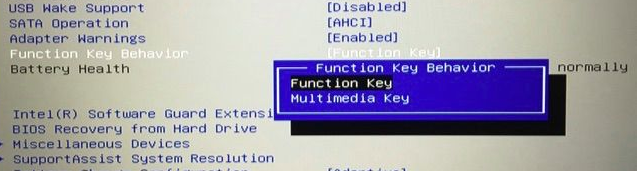 Function Key Behavior - domyślne zachowanie klawiszy funkcyjnych