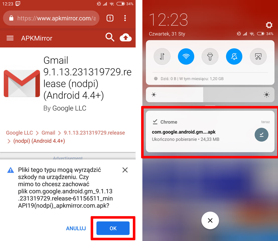 Pobierz aplikację Gmail z APKMirror