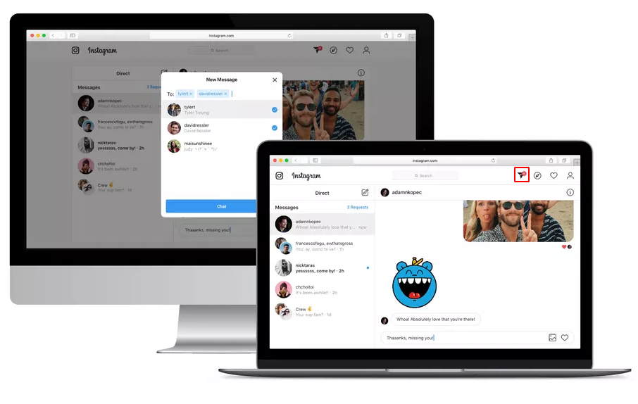 Instagram - wiadomości na PC