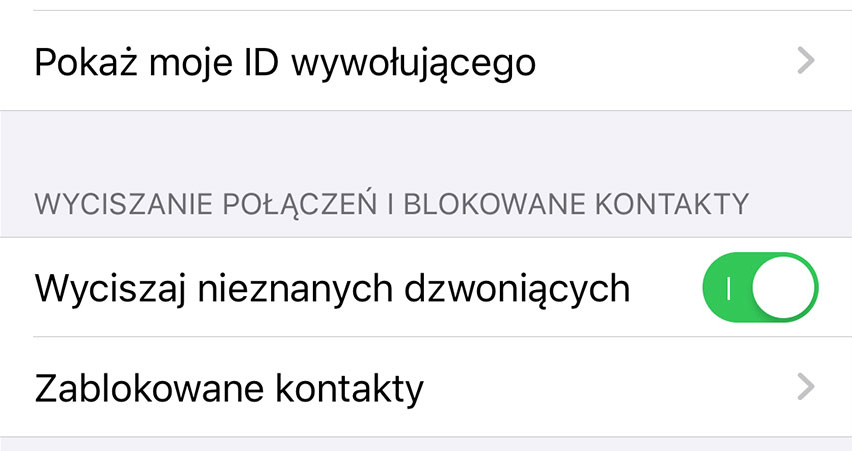 iOS 13 - wycisz nieznanych dzwoniących