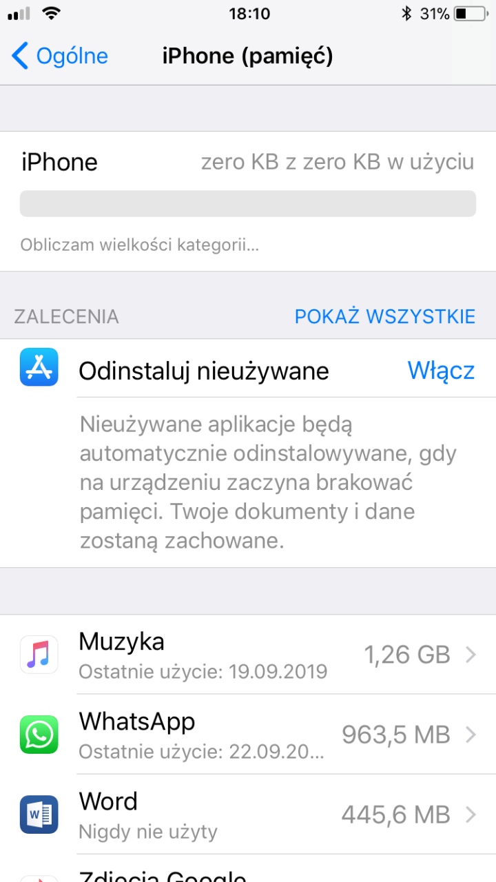 Usuń aplikację za pomocą ustawień w iOS