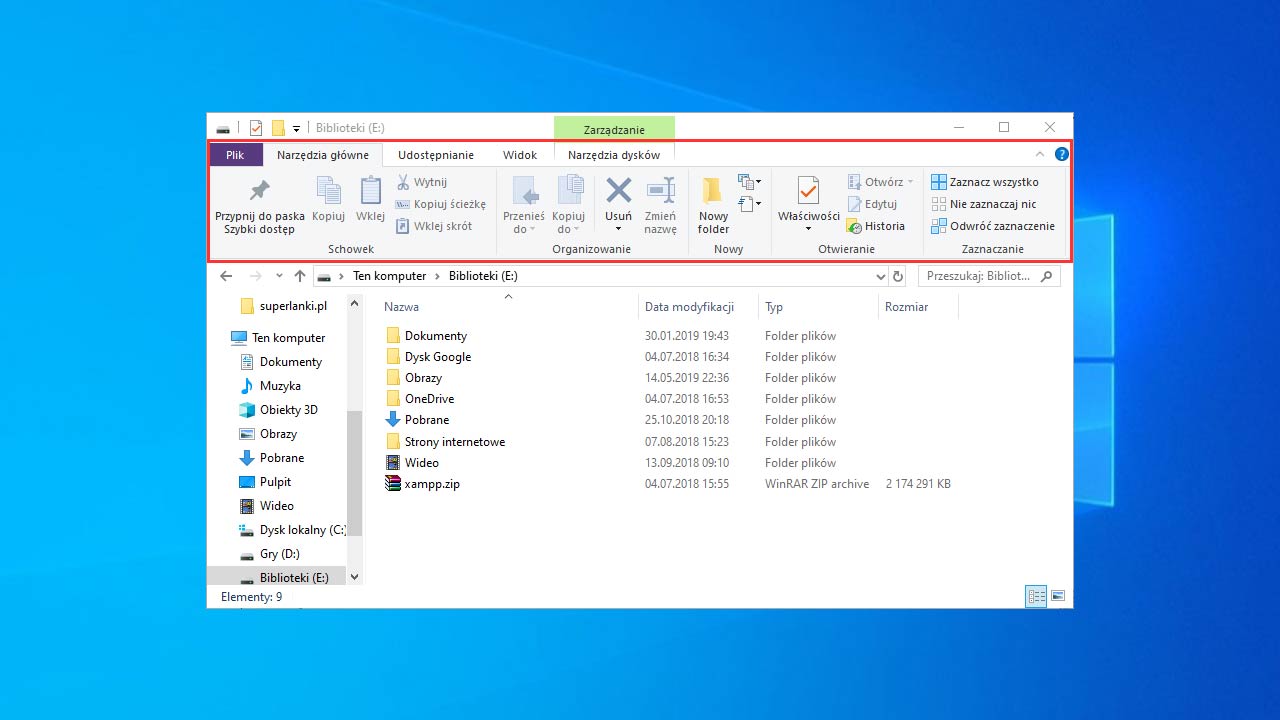Jak wyłączyć menu wstążki w Windows 10