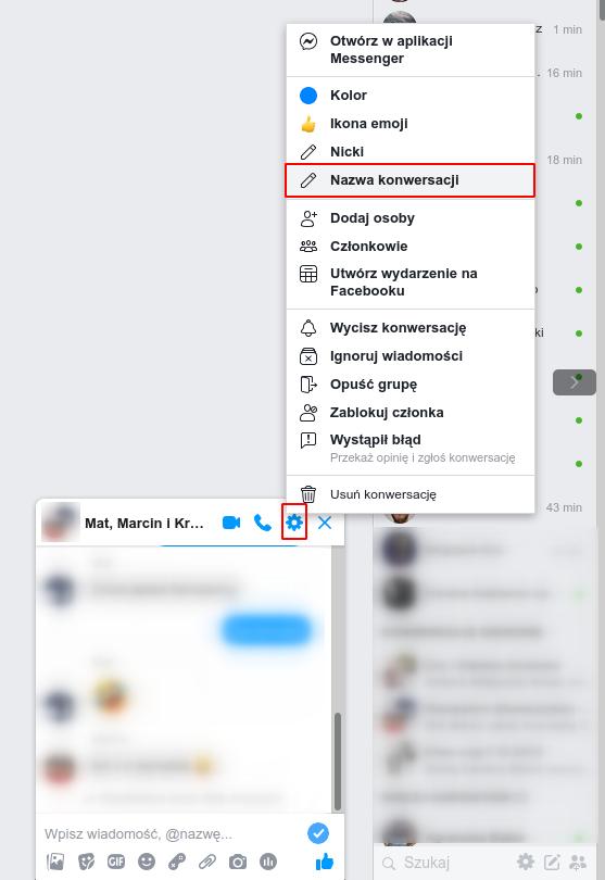 Zmień nazwę rozmowy grupowej na Facebooku