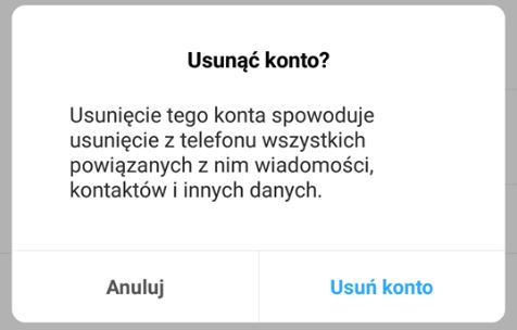 Potwierdź usunięcie konta