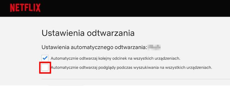 Wyłącz automatyczne odtwarzanie podglądu w ustawieniach konta