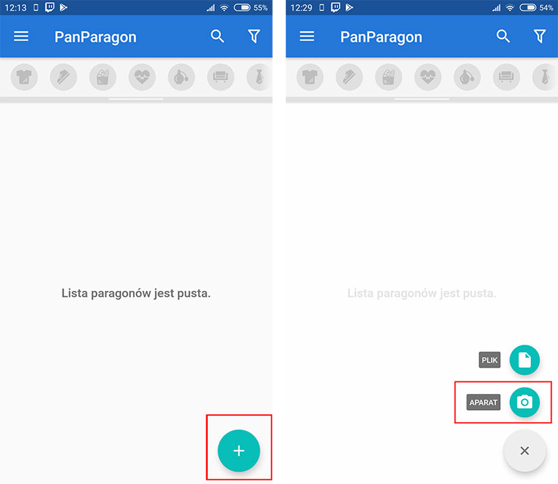 Dodaj nowy paragon do aplikacji PanParagon