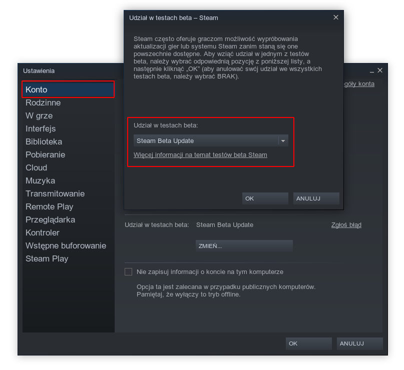 Dołącz do Steam Beta