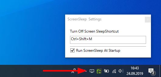 Ustawienia SleepShortcut