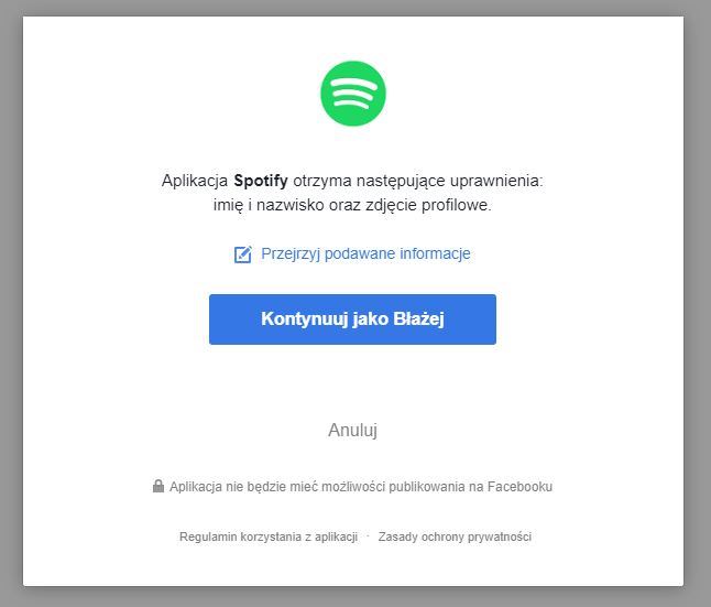 Zaloguj się ponownie do Spotify