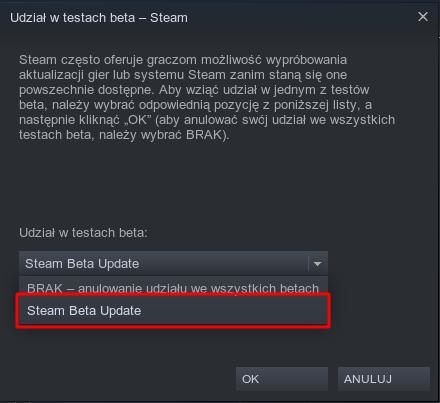 Zapisz się do testów Beta Steam