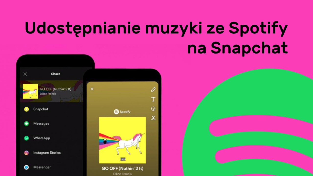 Udostępnianie muzyki ze Spotify na Snapchat
