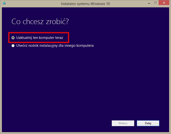 Aktualizacja Windows 7 do Windows 10