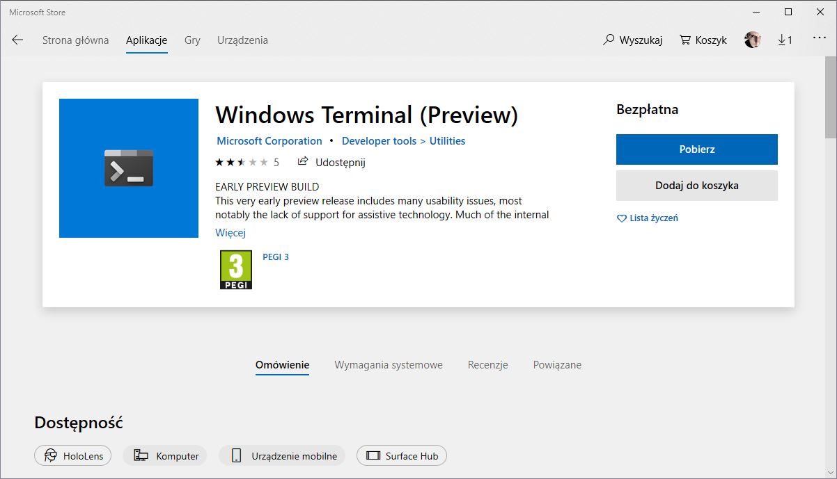 Pobierz Windows Terminal ze Sklepu Microsoft
