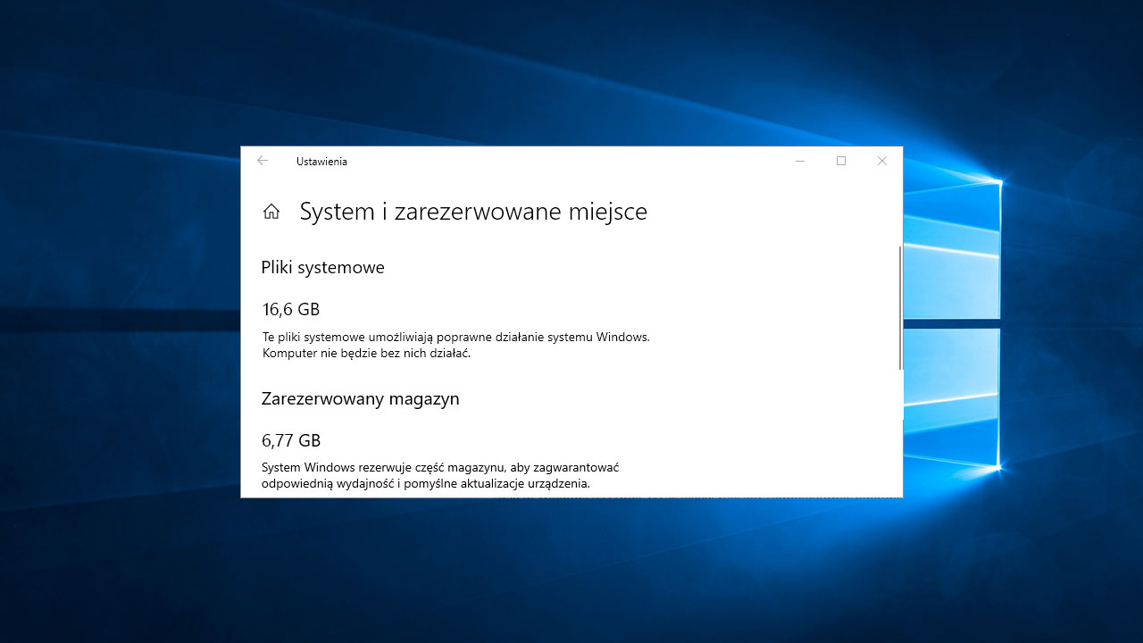 Jak wyłączyć zarezerwowane miejsce na C w Windows 10