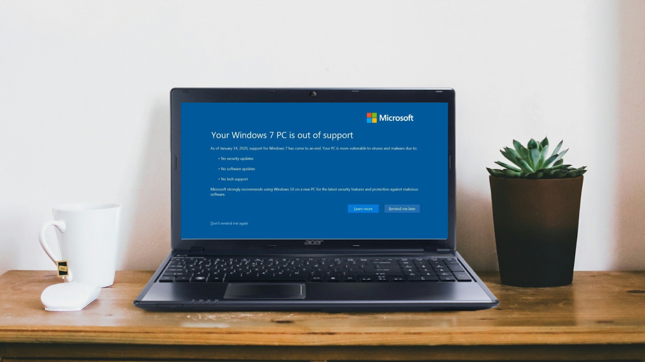 Jak wyłączyć powiadomienie na pełen ekran o wsparciu Windows 7