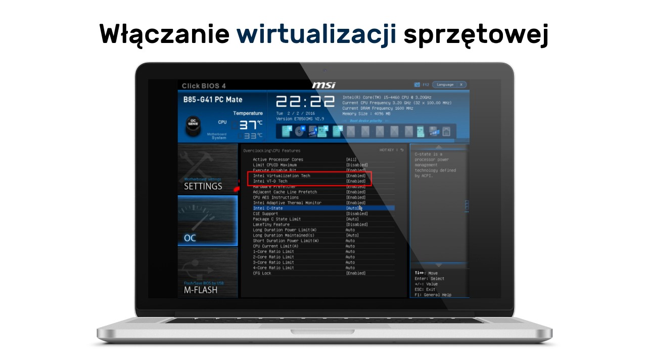 Włączanie wirtualizacji sprzętowej w UEFI / BIOS