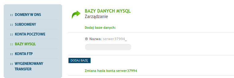 Dodaj bazę danych