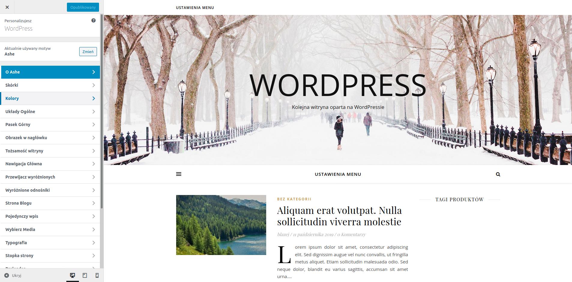 Personalizacja WordPressa