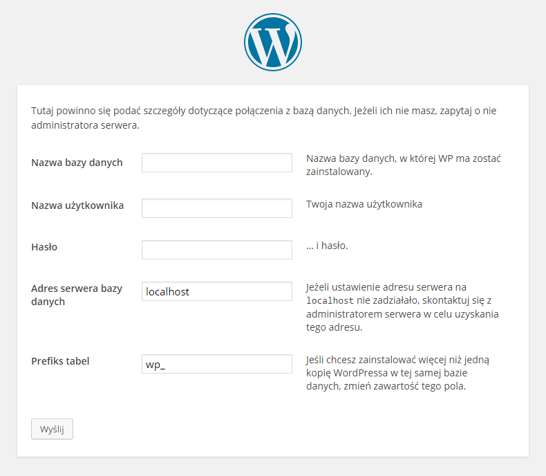 Instalator WordPress