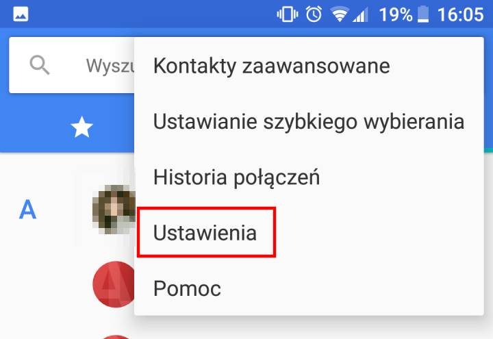 Wejdź do ustawień połączeń