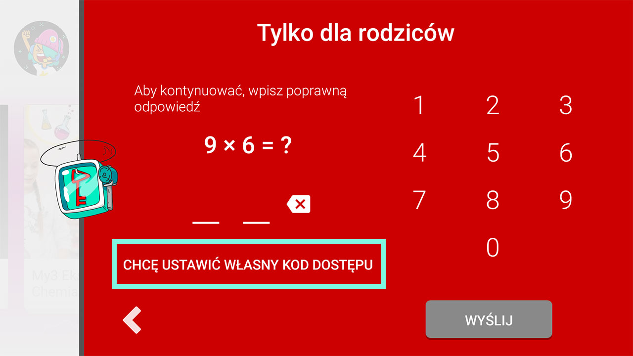 Ustawianie własnego kodu dostępowego do aplikacji YouTube Kids