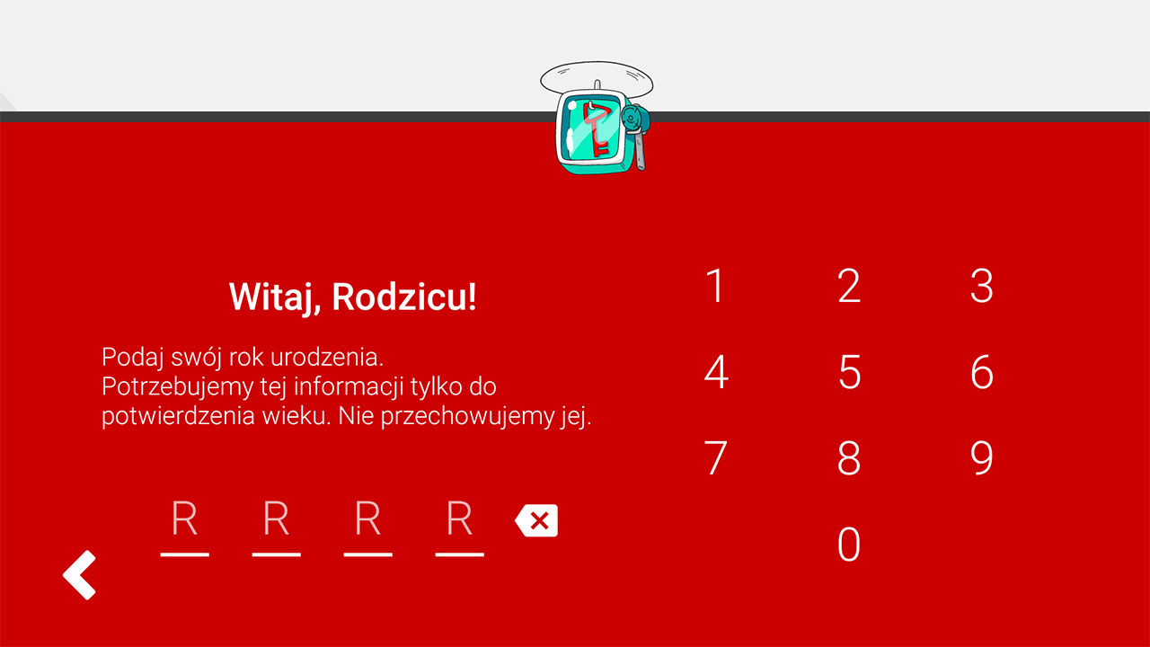 Wpisz datę urodzenia rodzica w YouTube Kids