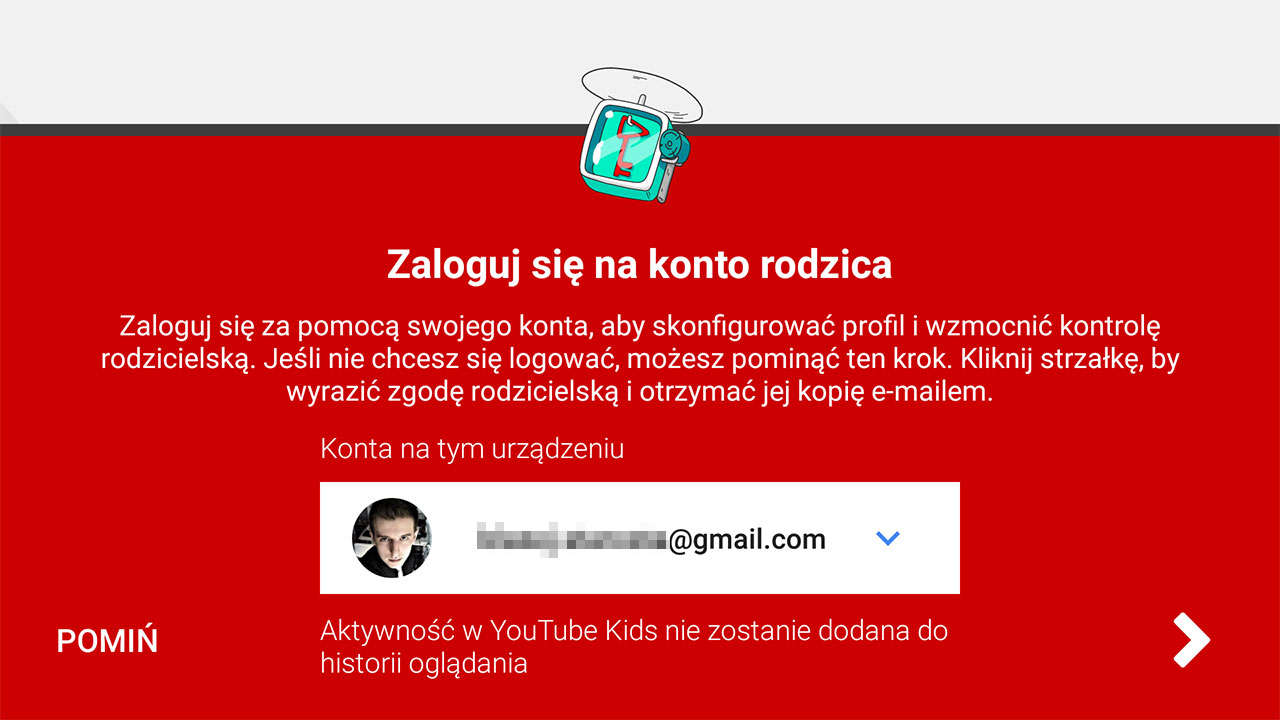 Zaloguj się na swoje konto Google w YouTube Kids