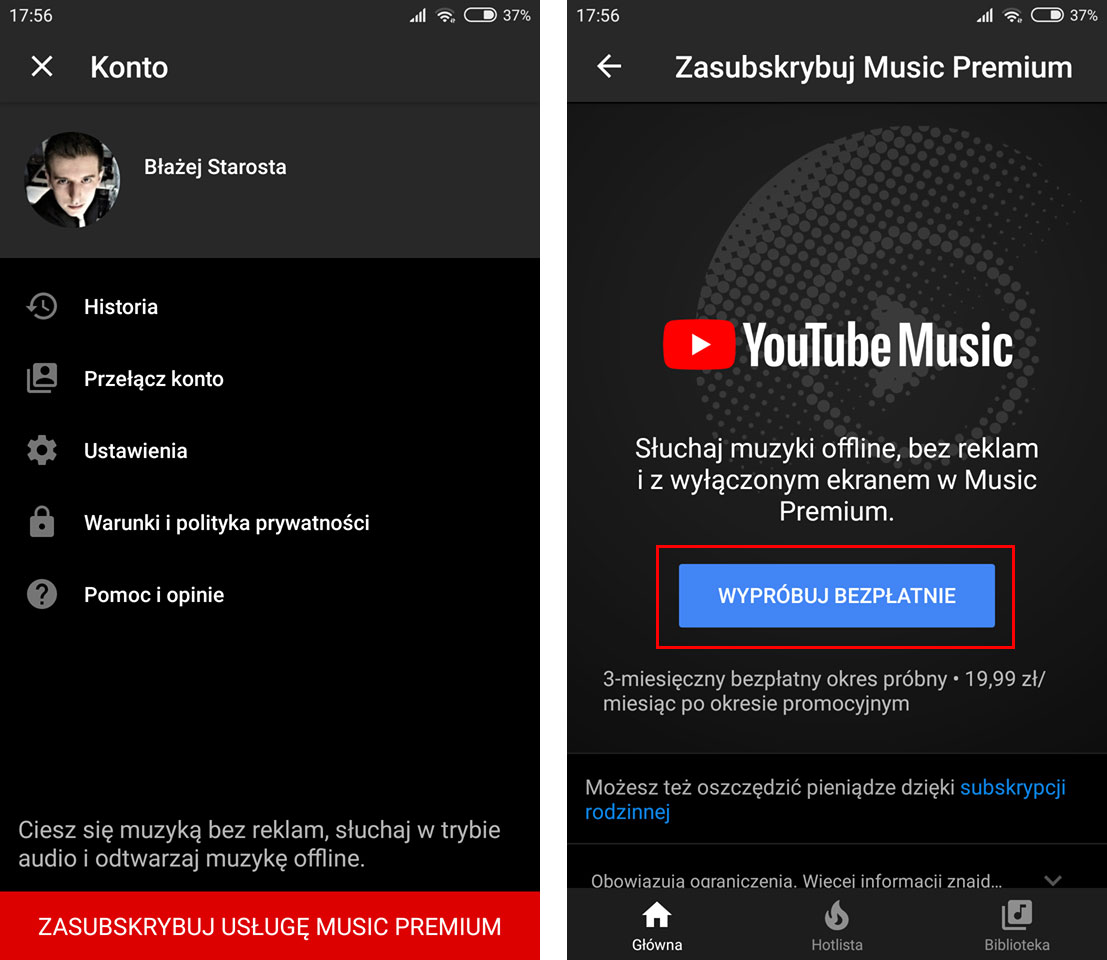 YouTube Music Premium - jak włączyć?