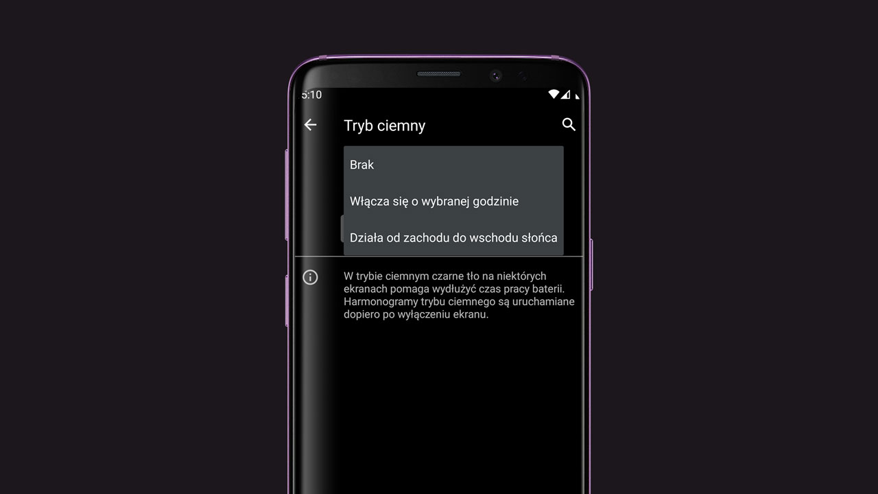 Automatyczny tryb ciemny w Androidzie 11