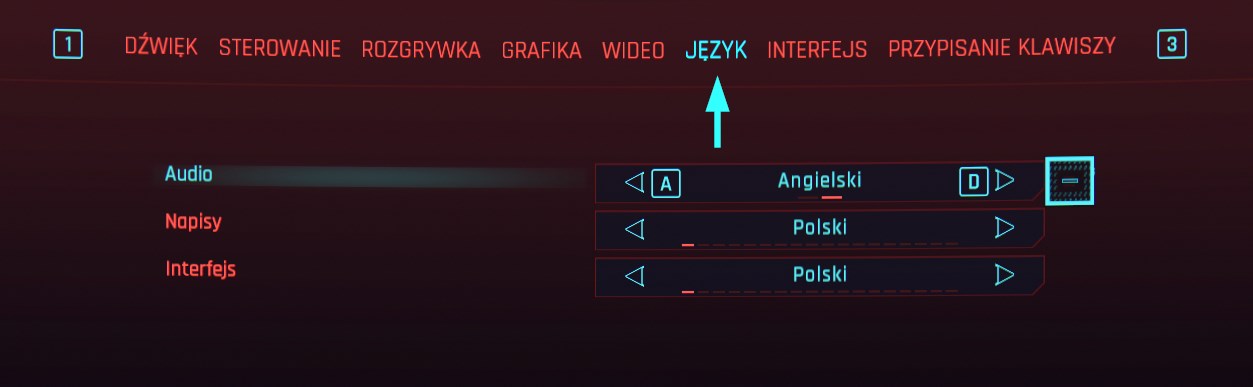 Zmień ustawienia językowe w Cyberpunk 2077