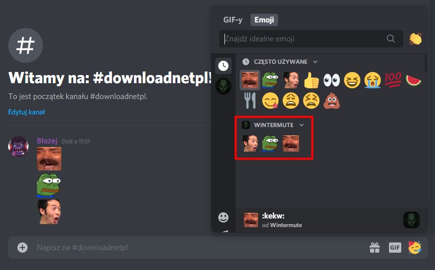 Wstawianie serwerowych emoji na czacie Discord