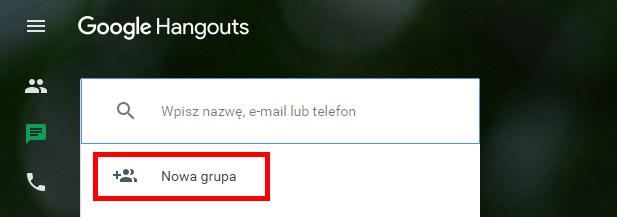 Tworzenie nowej grupy Hangouts (web)