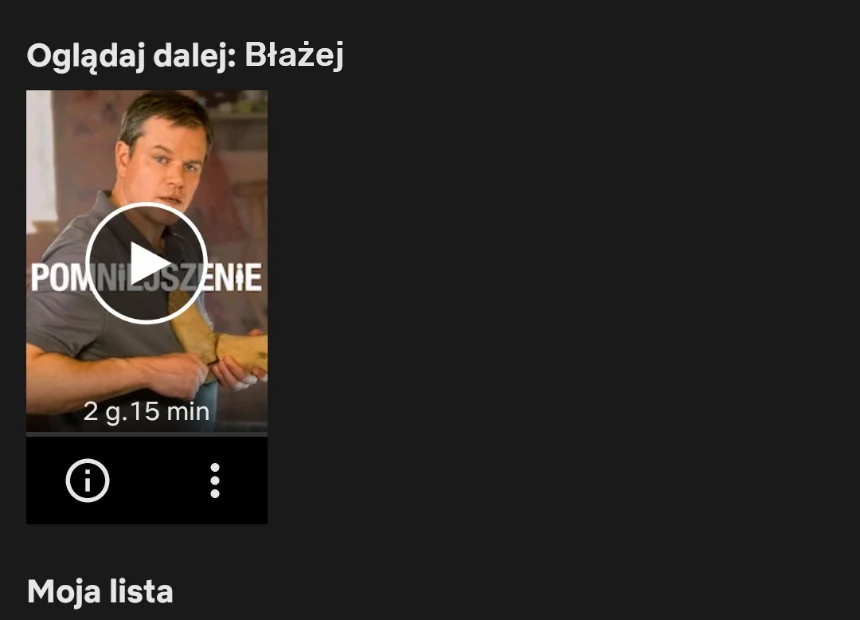 Wysuń menu filmu lub serialu