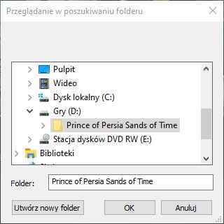 Wskaż folder z grą