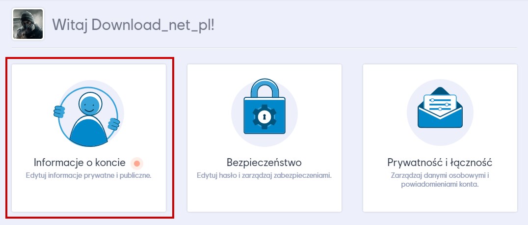 Przejdź do edycji informacji o koncie