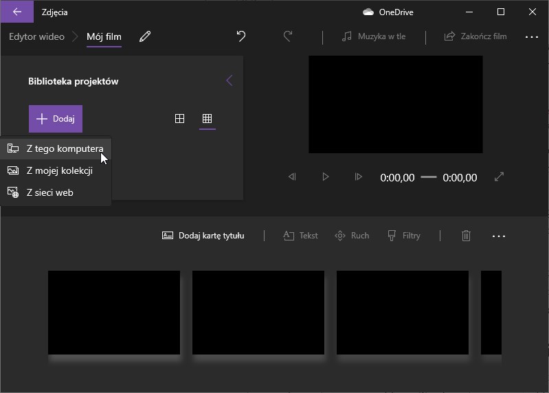 Dodaj swoje wideo do projektu wideo