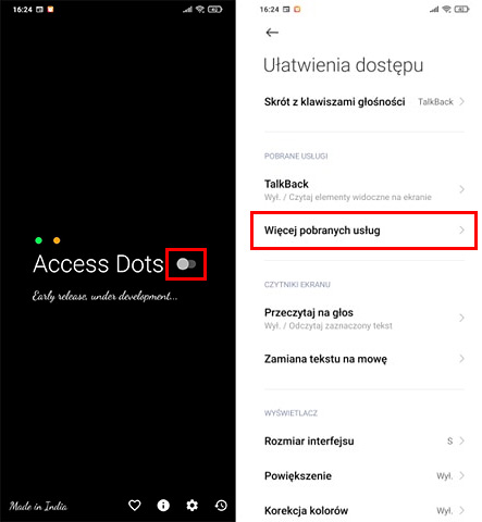 Włącz Access Dots