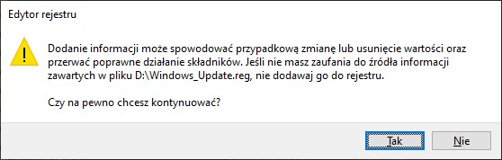 Odtwórz w rejestrze wpis wuauserv