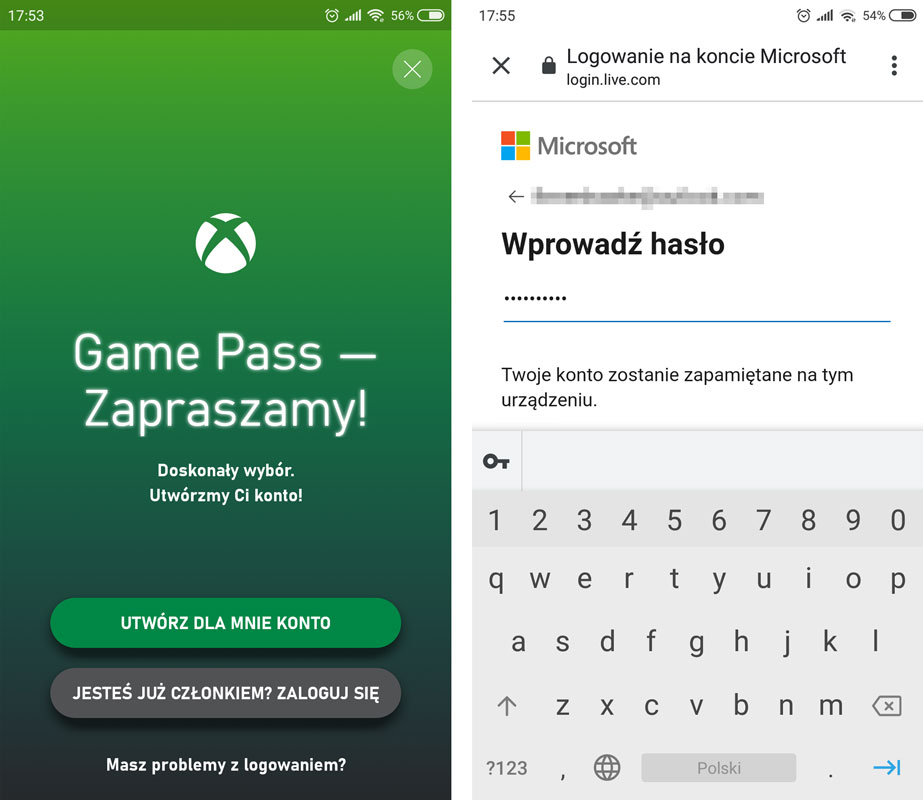 Zaloguj się na konto z Game Pass Ultimate