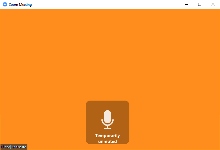 Tymczasowe wyłączanie wyciszenia w Zoom
