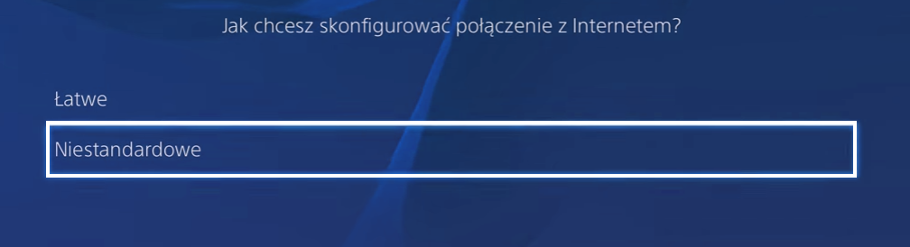 Wybierz niestandardową konfigurację sieci