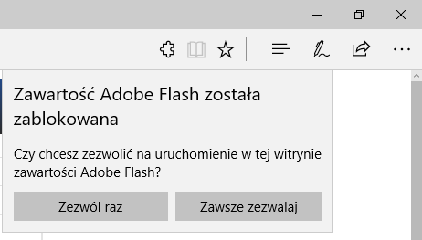 Ręczne uruchamianie elementu Flash w Edge