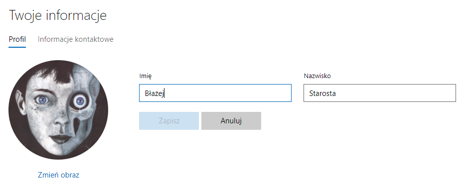 Zmiana nazwy użytkownika na koncie Microsoft