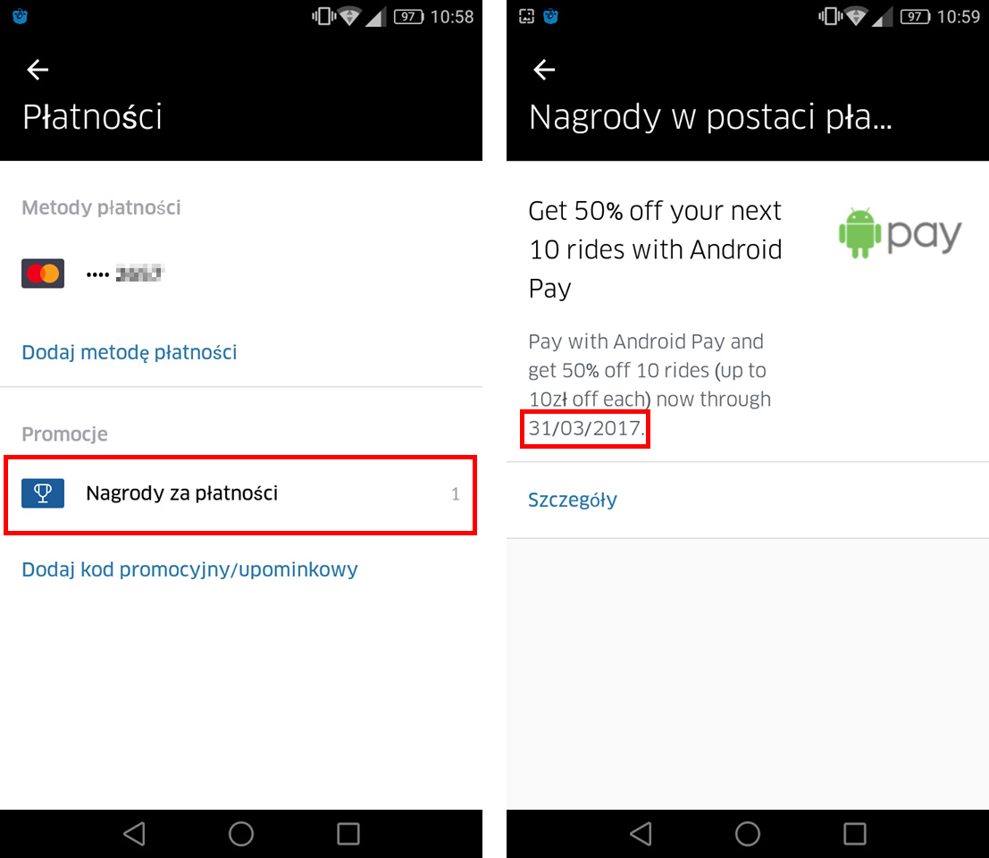 Uber - szczegóły promocji