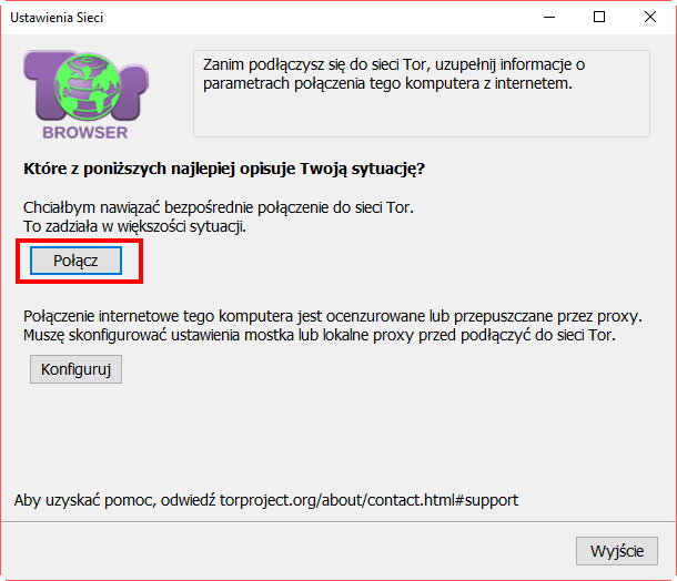 Podłączanie się do sieci TOR