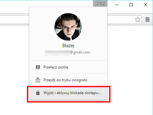 Wylogowywanie się i blokowanie profilu hasłem