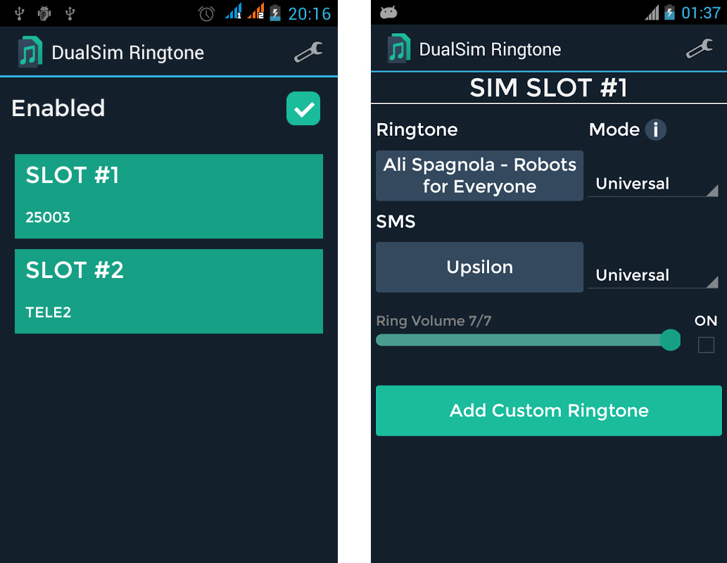 DualSim Ringtone - osobne dzwonki dla kart SIM za pomocą aplikacji