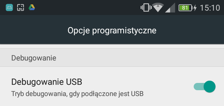 Włącz debugowanie USB w Huawei