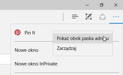 Edge - dodaj dodatek do paska adresu